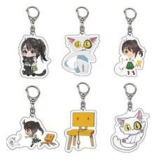 크앤비 스즈메의 문단속 굿즈 키링 키홀더 열쇠고리 소타 다이진 의자 고양이, 아크릴키링세트(6종..., 1개