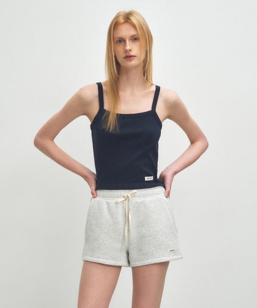 W BASIC STRING CROP SLEEVELESS navy