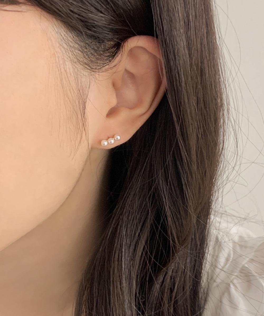 [silver925] 메이니 촘촘 진주 귀걸이 (2color) - 7일소요