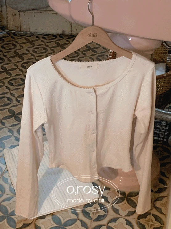[o,rosy] lace button cd - 2color