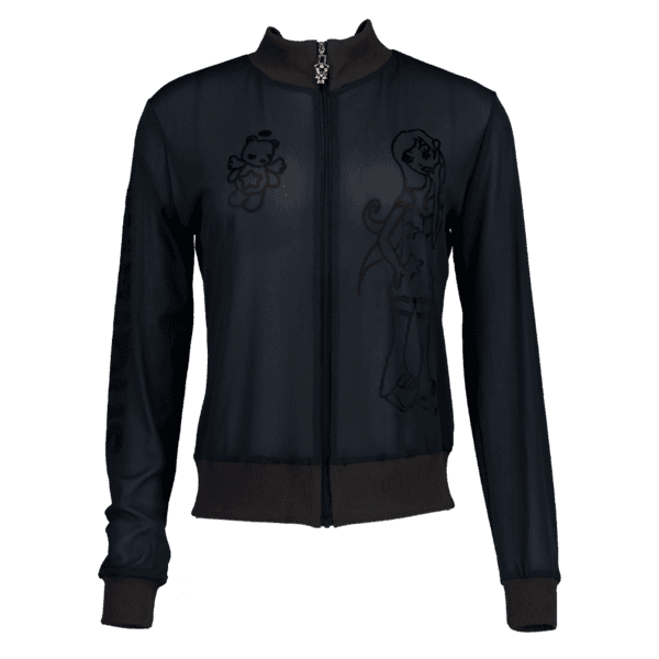 SHAGGY MESH ZIP-UP (CHARCOAL)