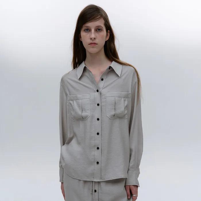 SOFT TWILL POCKET SHIRT [MOCHA]