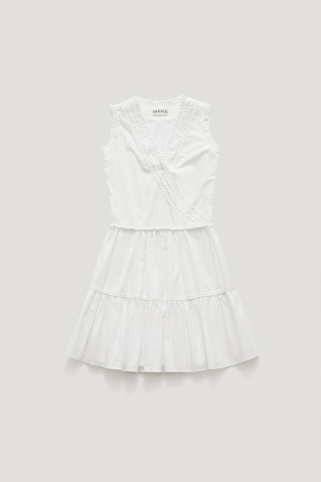 HEAVY SHIRRING WRAP DRESS_IVORY / ₩228,000