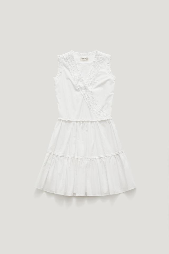 HEAVY SHIRRING WRAP DRESS_IVORY / ₩228,000