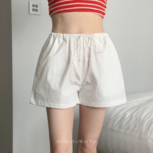 [바스락/쿨링🧊] 선데이 밴딩 단추 커버업 숏팬츠 / 여름 썸머 휴가룩 냉장고 바스락팬츠