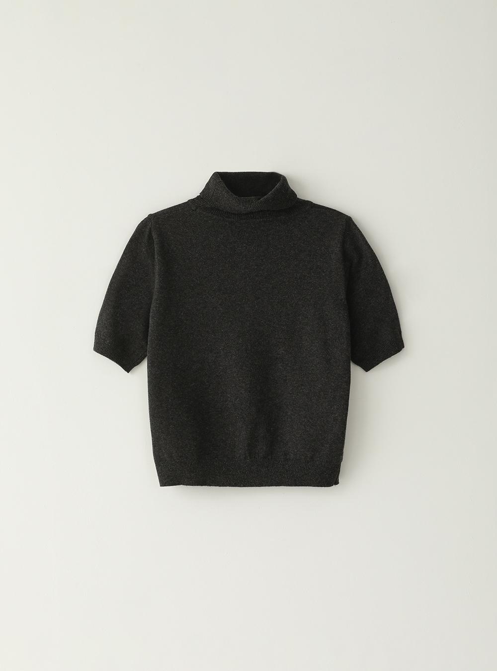 [re-order] half-sleeve turtleneck knit (charcoal)