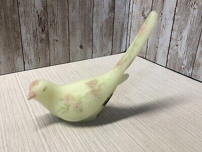Fenton 커스터드 글라스 Bird Of Happiness 핸드 페인트 서명 베르덴스 무료 배송