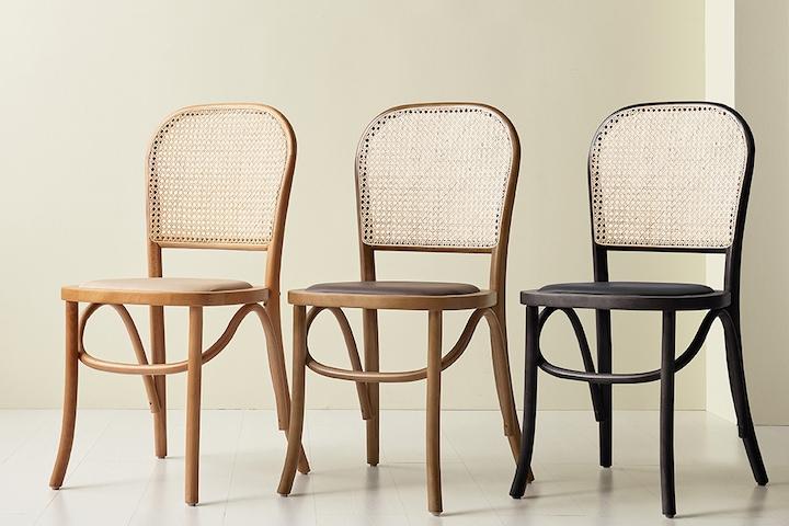 마티스 라탄 인테리어 카페 가죽 원목 식탁 의자 3colors