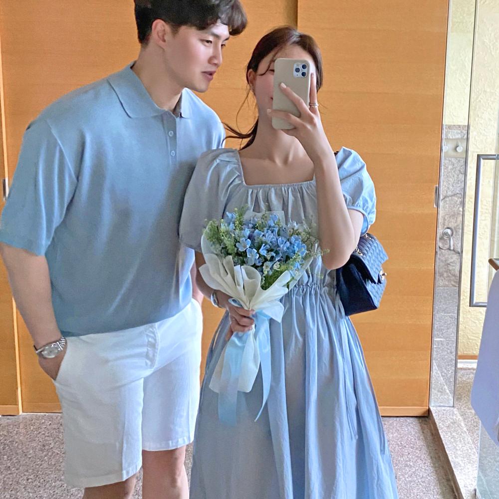 [당일출고] 델피늄 원피스 n 델로아 카라니트 커플룩 시밀러룩