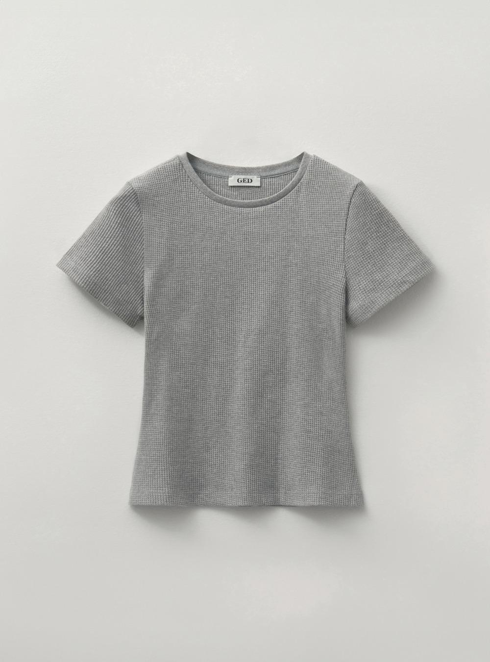 [2ND] BRIGITTE WAFFLE TEE - GRAY