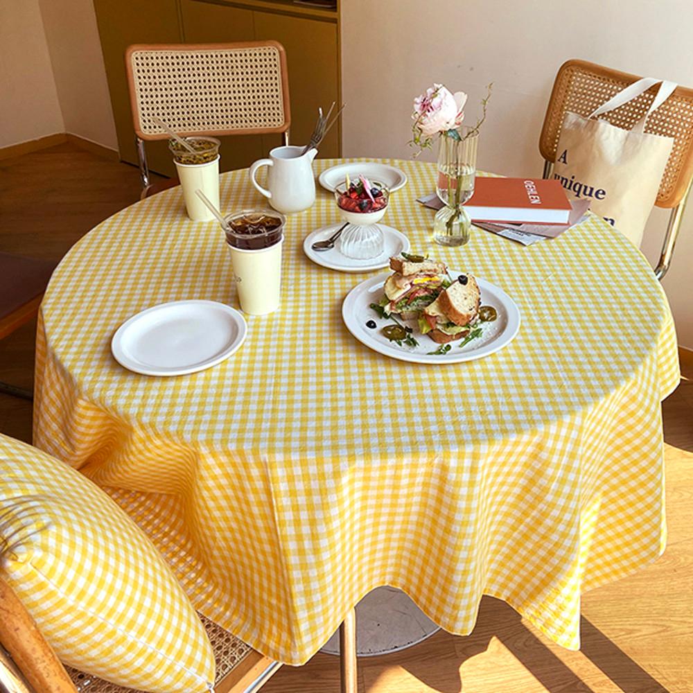 [살림씨] 식탁보/방수식탁보 체크 테이블보 2인 4인 6인 원형 사각 방수 캠핑 홈카페