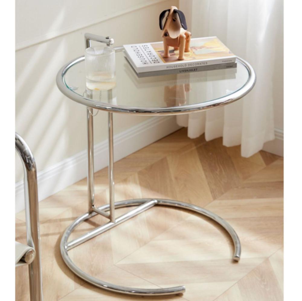 클래식 테이블 높이 조절 사이드 침대책상 협탁 유리테이블