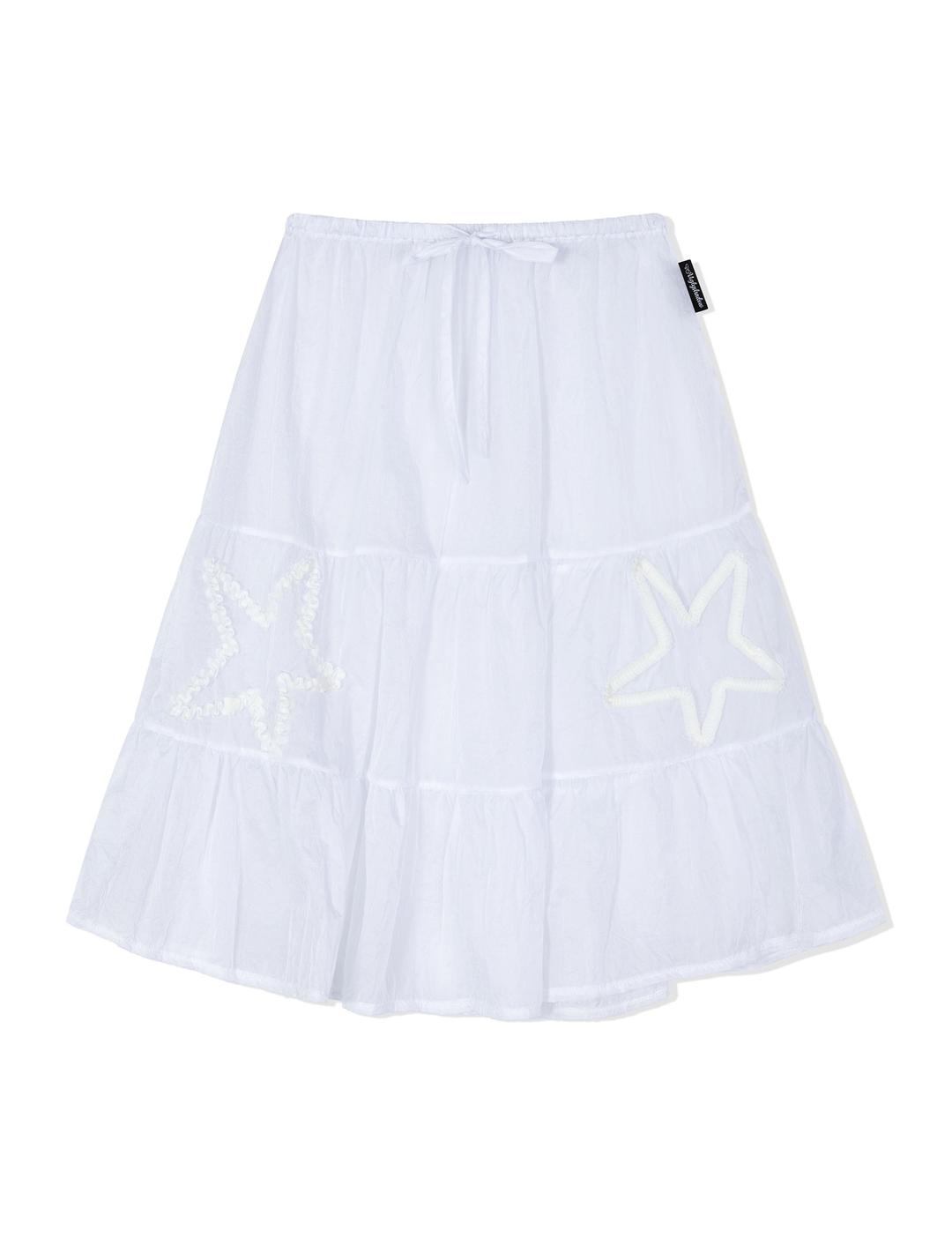 STAR SHIRRING SKIRT(WHITE)