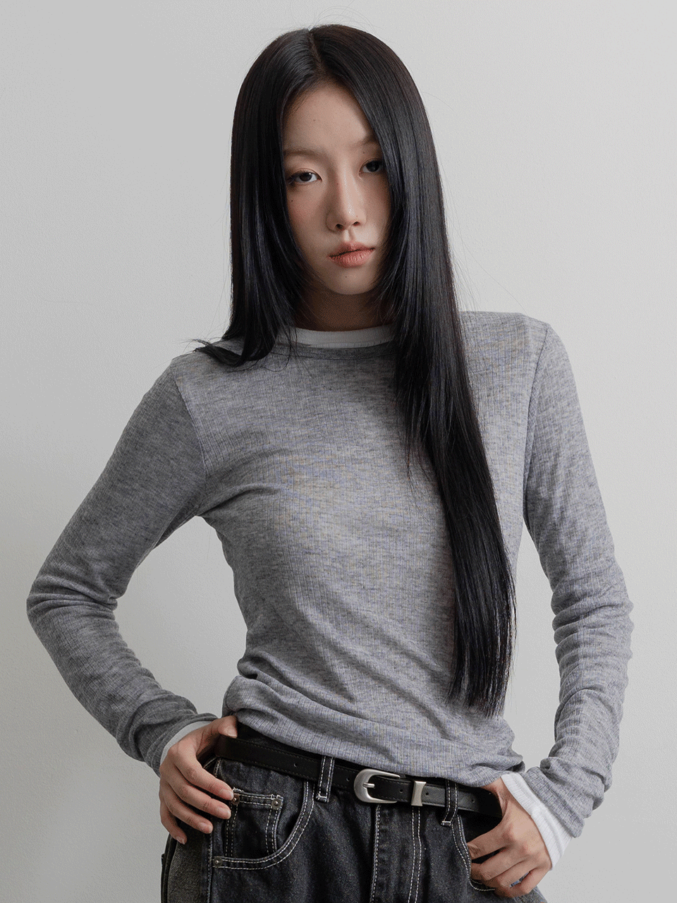 SHEER LAYERED T-SHIRT (4COLOR)