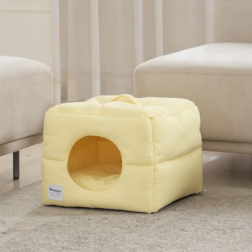 레드퍼피 반려동물 마시멜로우 하우스, 망고옐로우, 중형(45 x 45..., 1개 - 쿠션하우스 | 쿠팡