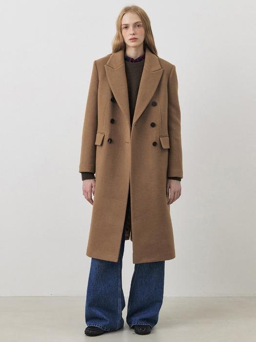 울 캐시미어 브레스트 롱 코트_3COLORS