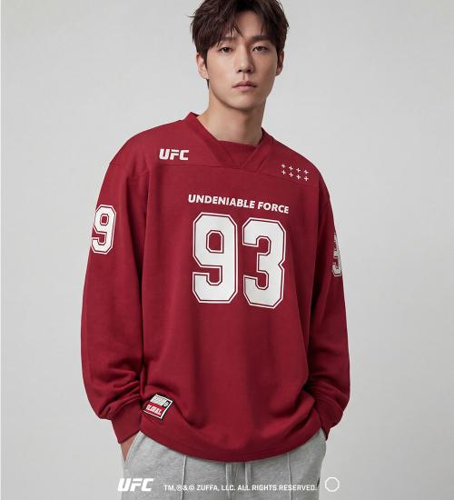 UFC 풋볼저지 오버핏 긴팔 티셔츠 다크레드 U2LSX1302DR