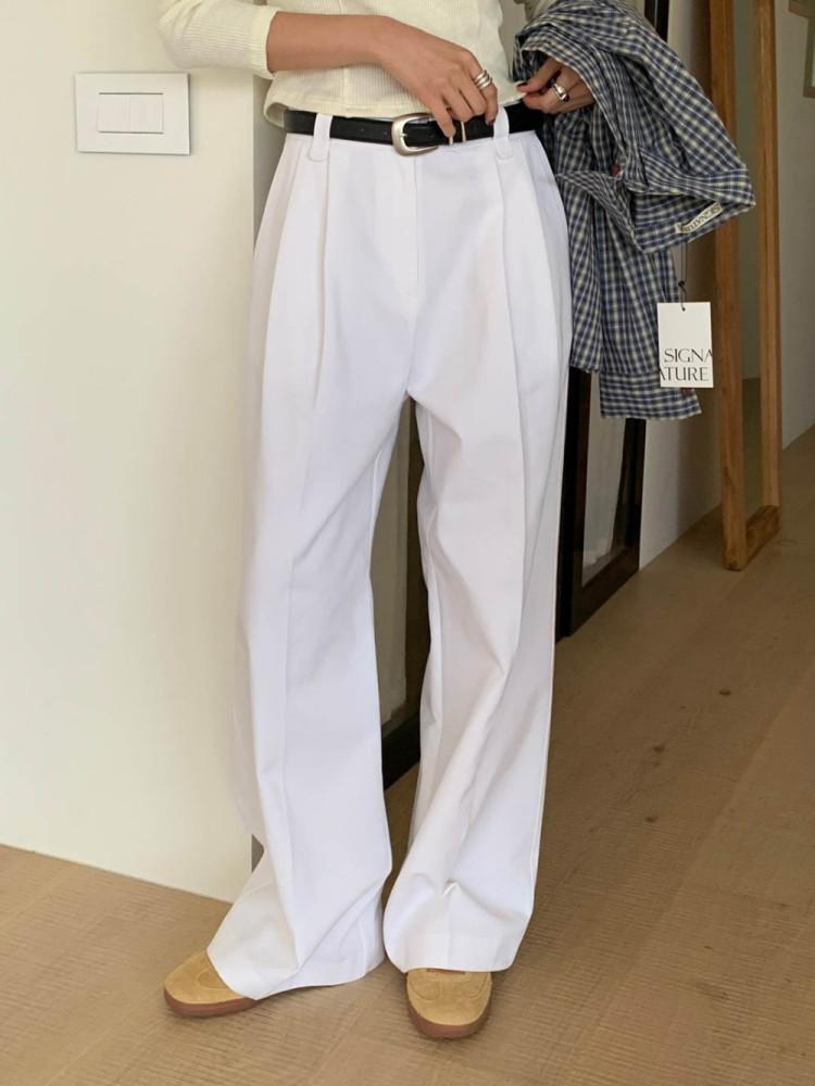 (아이 S 당일)시그니처 우드 슬랙스 (3col) signature 핀턱 팬츠