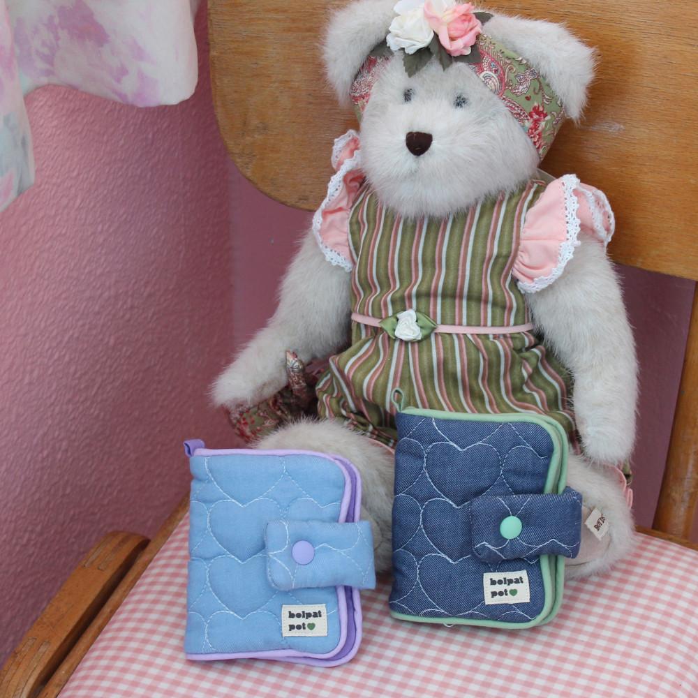 하트 연청 진청 지퍼 카드지갑