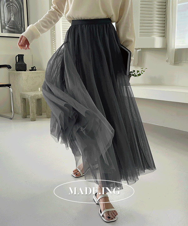 +영상 [MADE] 쁘띠 쉬폰 샤 플레어 스커트 밴딩 치마 -7color