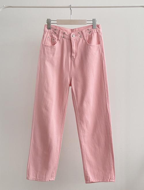 딸기우유 와이드 팬츠