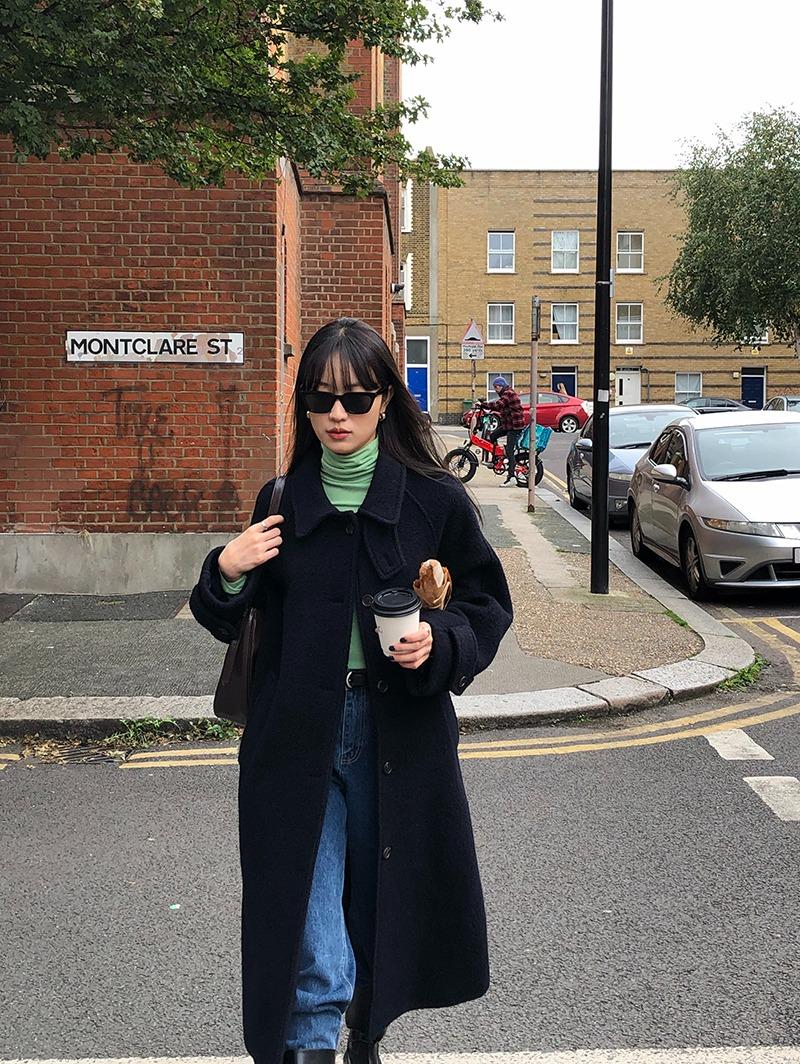 [Lemoir/4차 예약주문] Balmacaan Boucle Coat  (Navy)