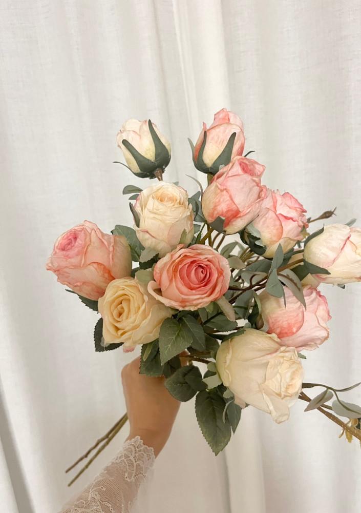 생화같은조화 프렌치 빈티지 드라이 인테리어 장미 조화 (4color)