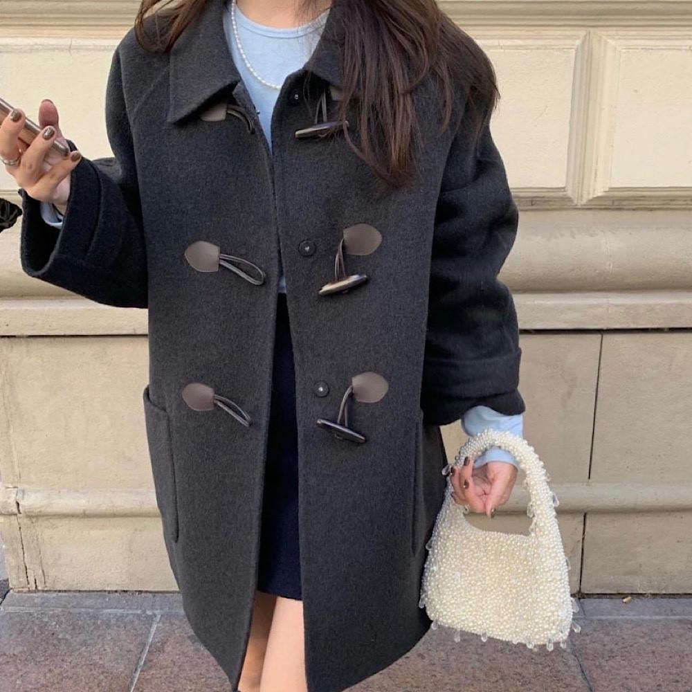 (차콜,베이지당일) 프리티영띵 pyt 더블 핸드메이드 코트 프영띵 떡코 떡볶이