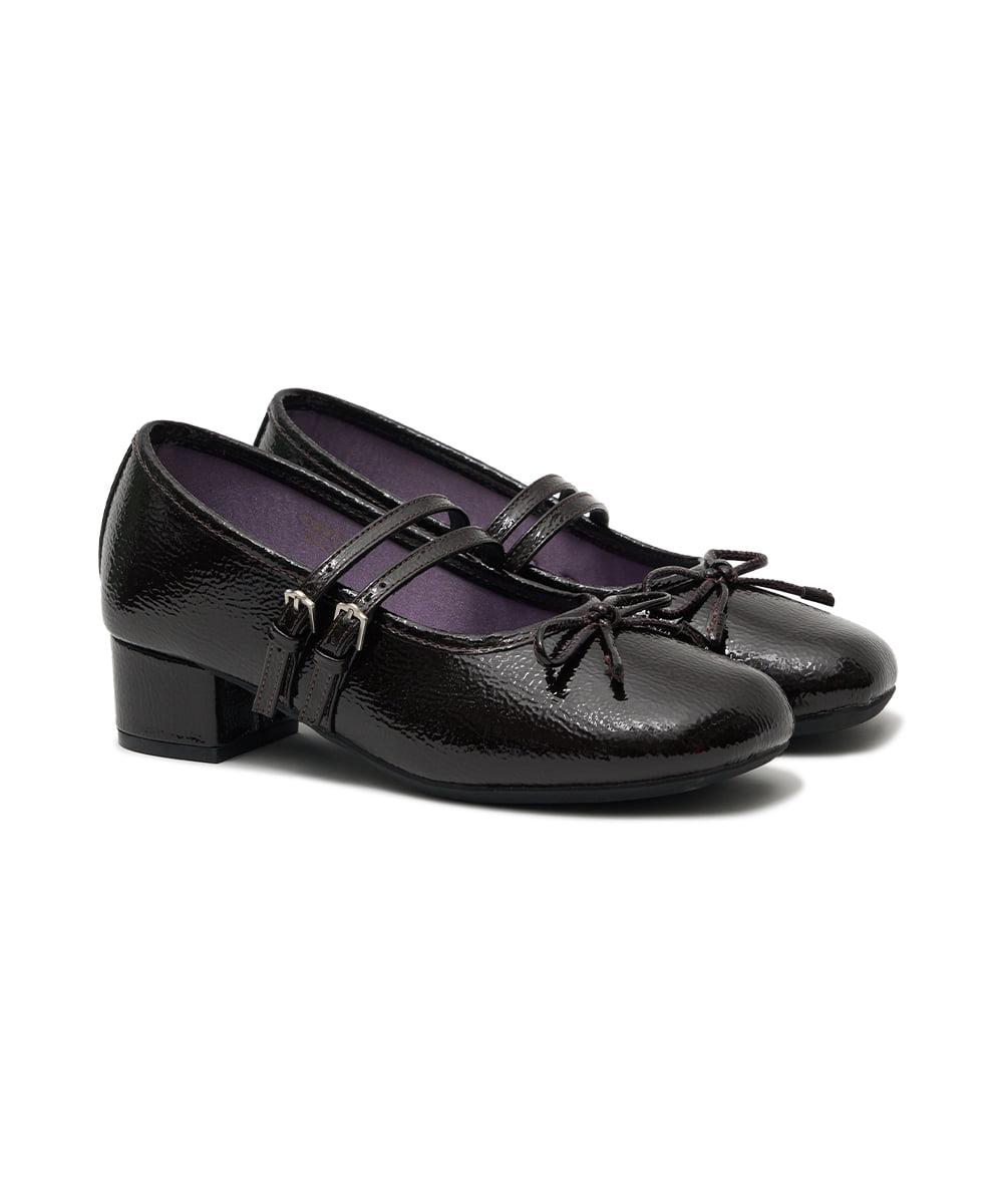[NEW 15%] SQUARE TOE TWO STRAP MARYJANES(4CM) - BROWN