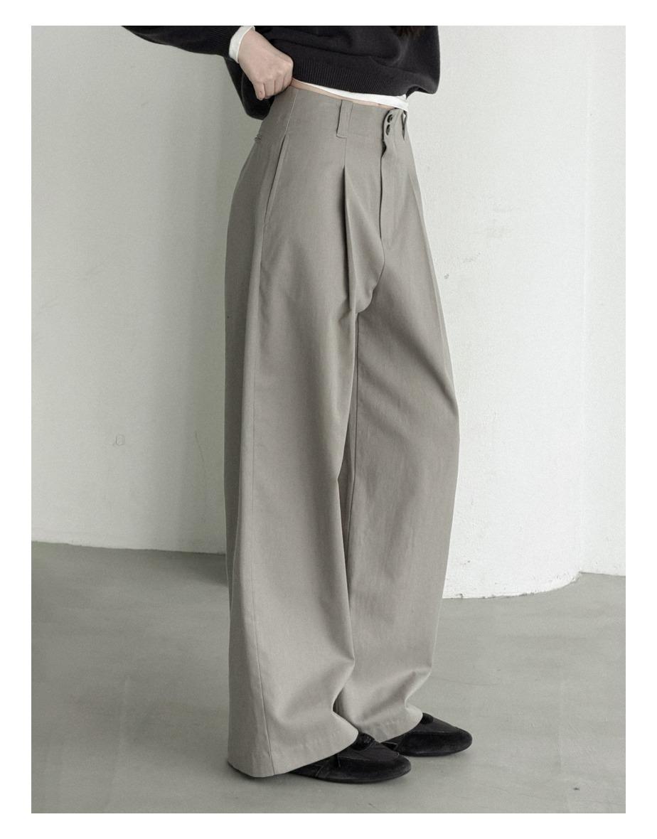 [7일소요] 루터 더블 버튼 와이드 팬츠 [올리브베이지]