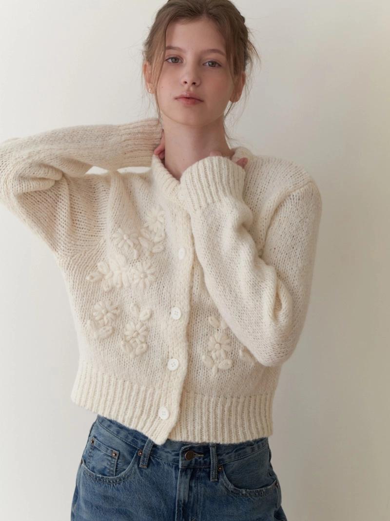 RE_L - Marshmallow knit cardigan (ivory)