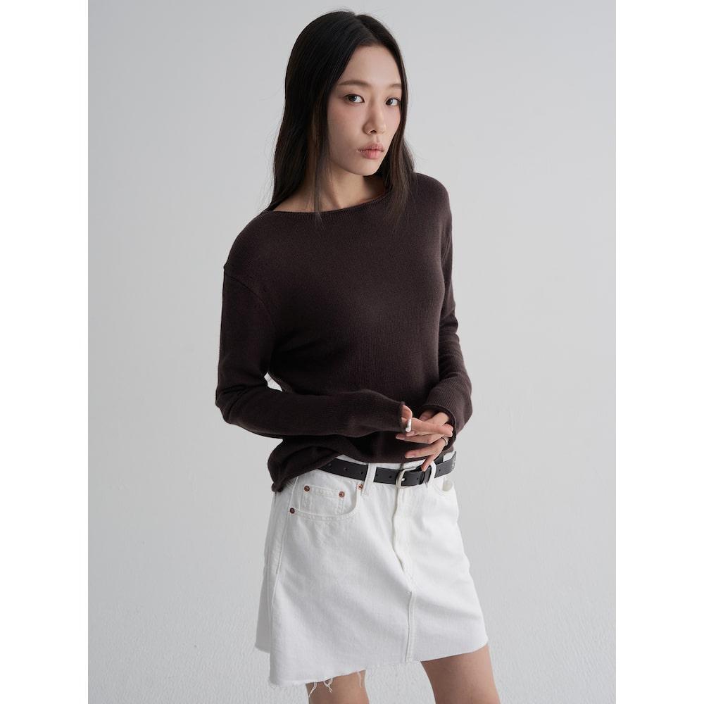 에잇세컨즈 캐시울 보트넥 루즈핏 풀오버  브라운 (325951LY1D)