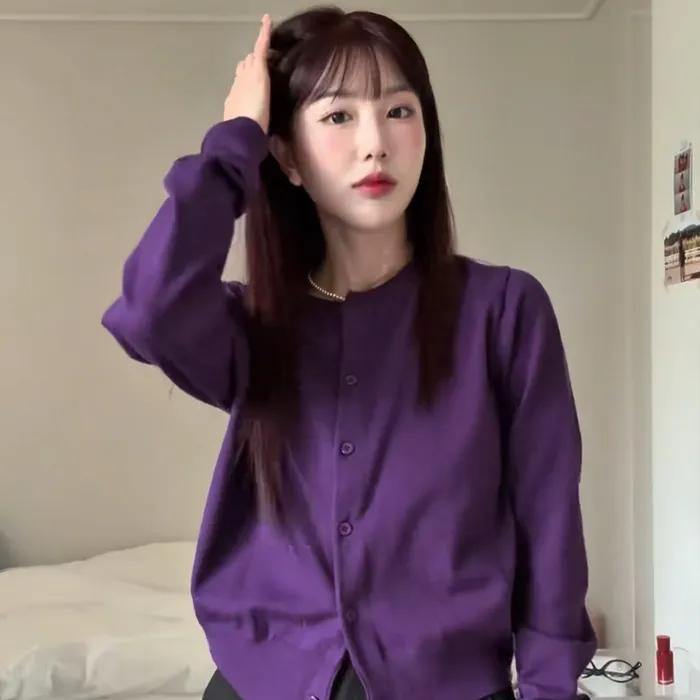 [4차리오더] breeze knit cardigan 278 (purple)
