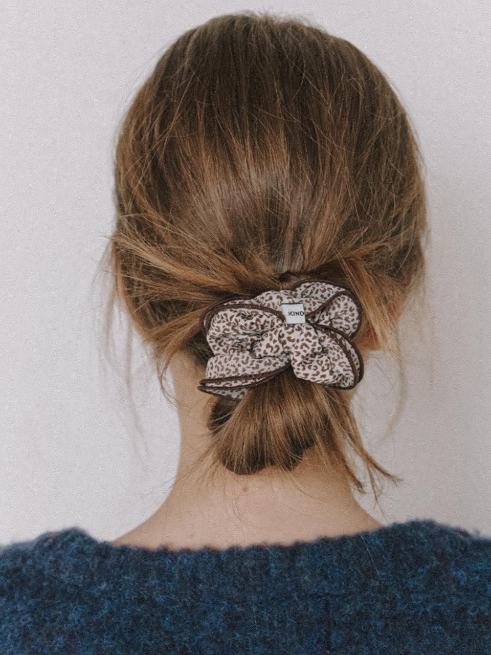 Leopard romantic Mesh Scrunch (2color)