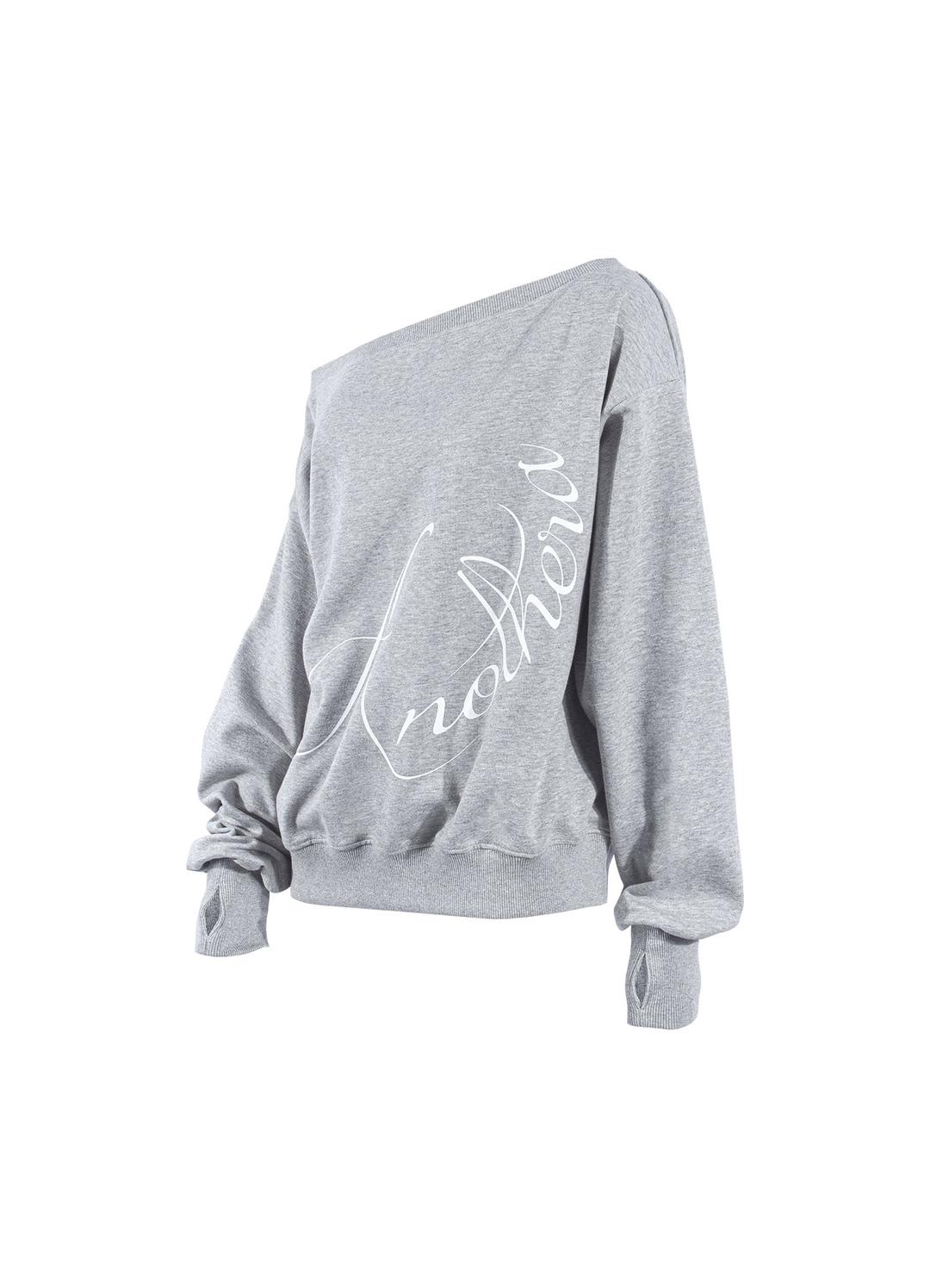 OFF-SHOULDER SWEATSHIRT _Melange Gray