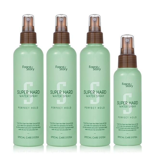 포레스트스토리 슈퍼하드 워터 스프레이 252ml 3개+100ml / 헤어 스타일링 앞머리 고정 모발보호 강력세팅 탄력 볼륨 영양 안개분사