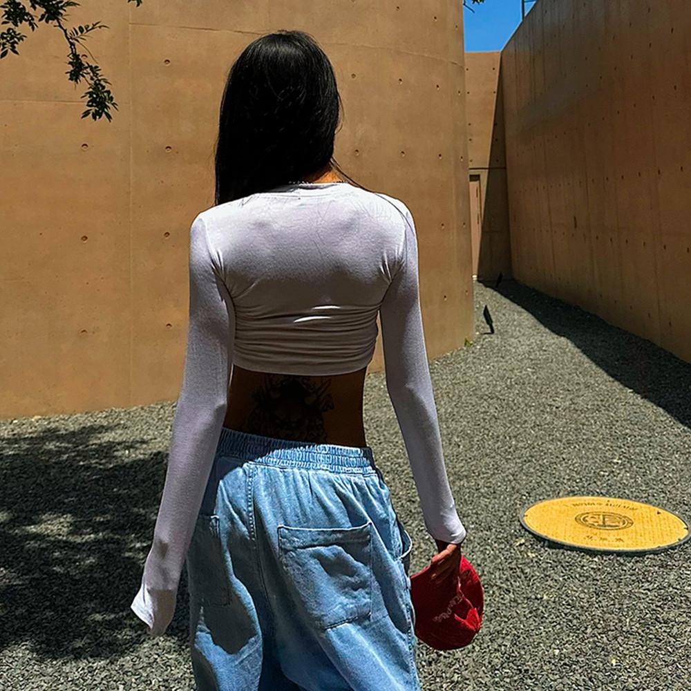 woman / 벨라 크롭 긴팔 티셔츠 2color