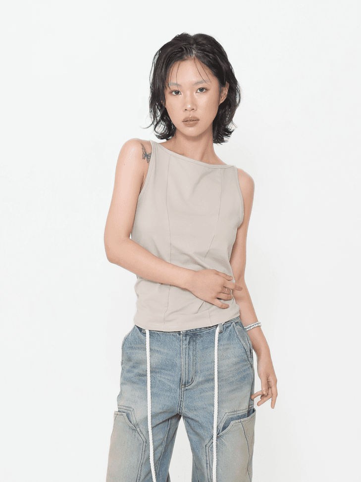 [7월 8일 출고] High Quality Basic Sleeveless_Beige