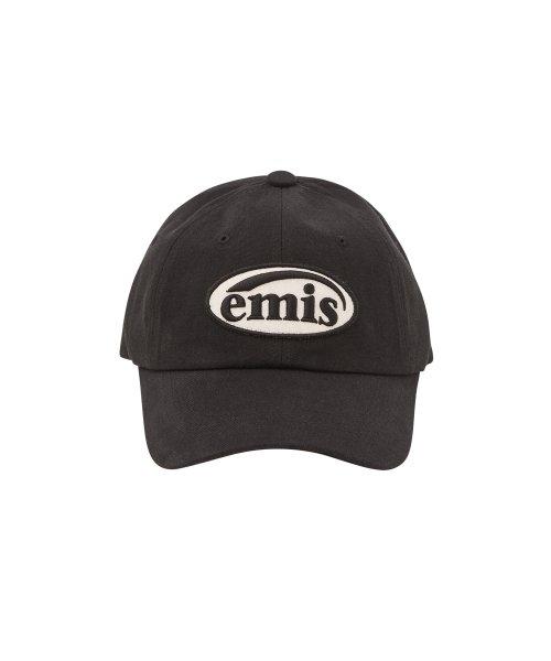 TONE ON TONE WAPPEN BALL CAP-BLACK