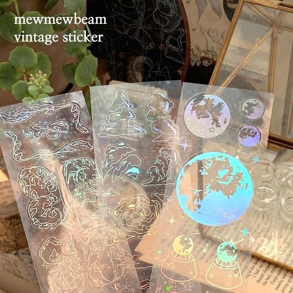 냥냥빔 | (단종)빈티지 스티커 (달 푸딩/빈티지 문양/기체)
