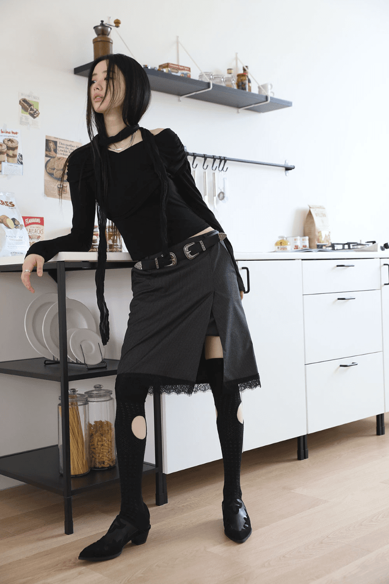 이지 레이스 스커트