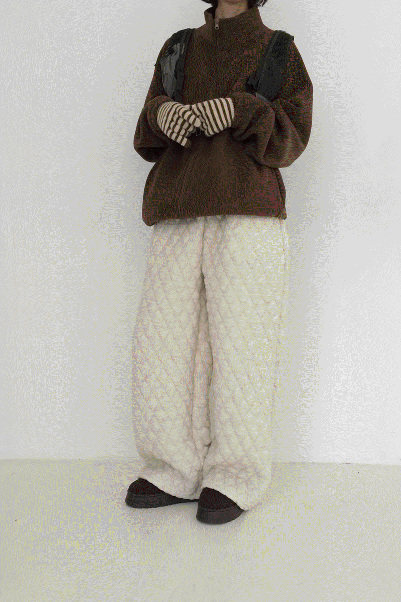 세릿미 누빔 퀄팅 롱 밴딩팬츠