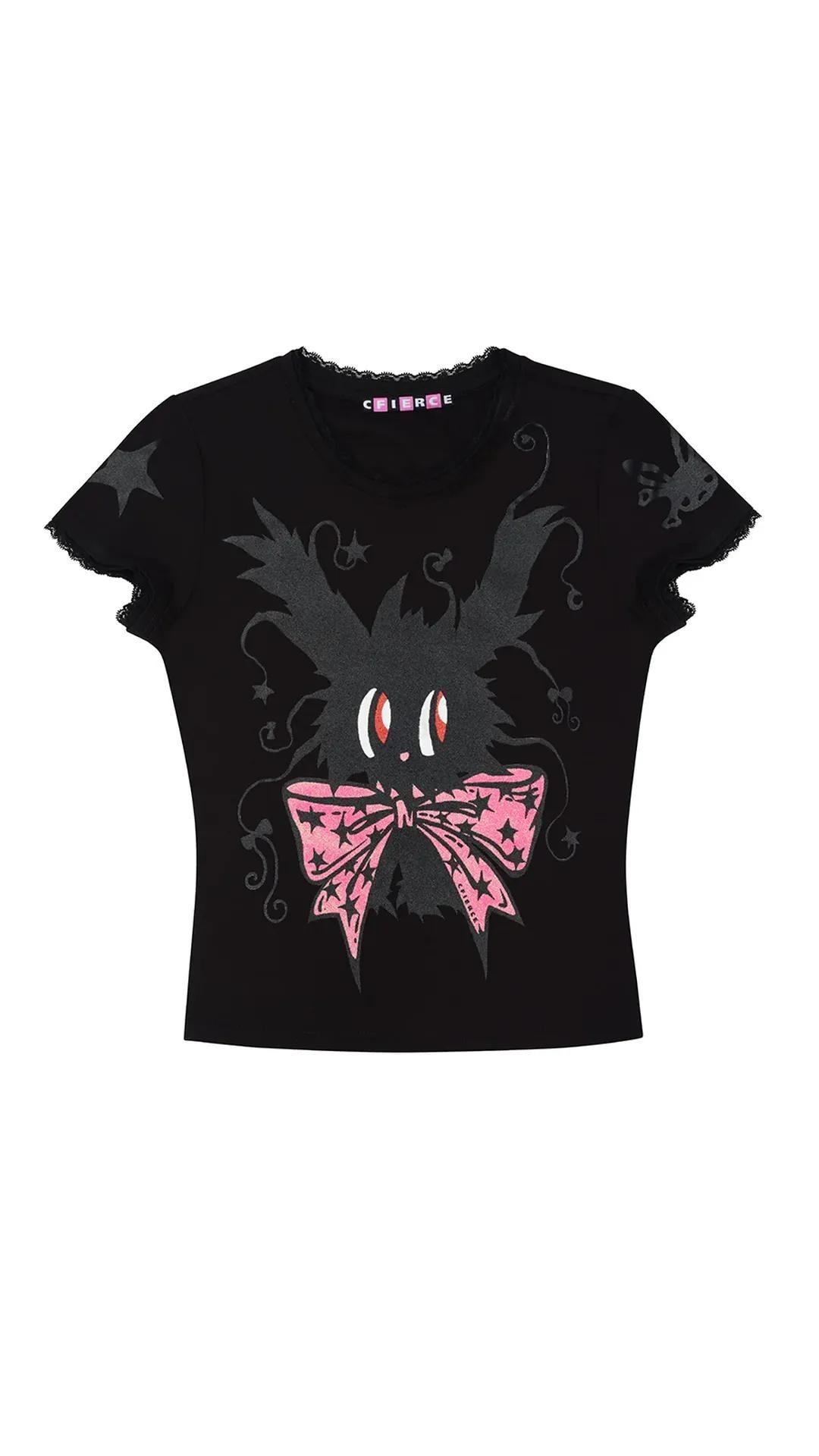 [CFIERCE] FAIRY DUST BUNNY T-SHIRT (BLACK)
