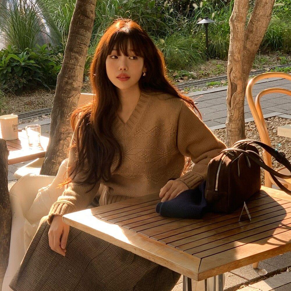 [3COLORS] SNOWFLAKE KNIT PULLOVER