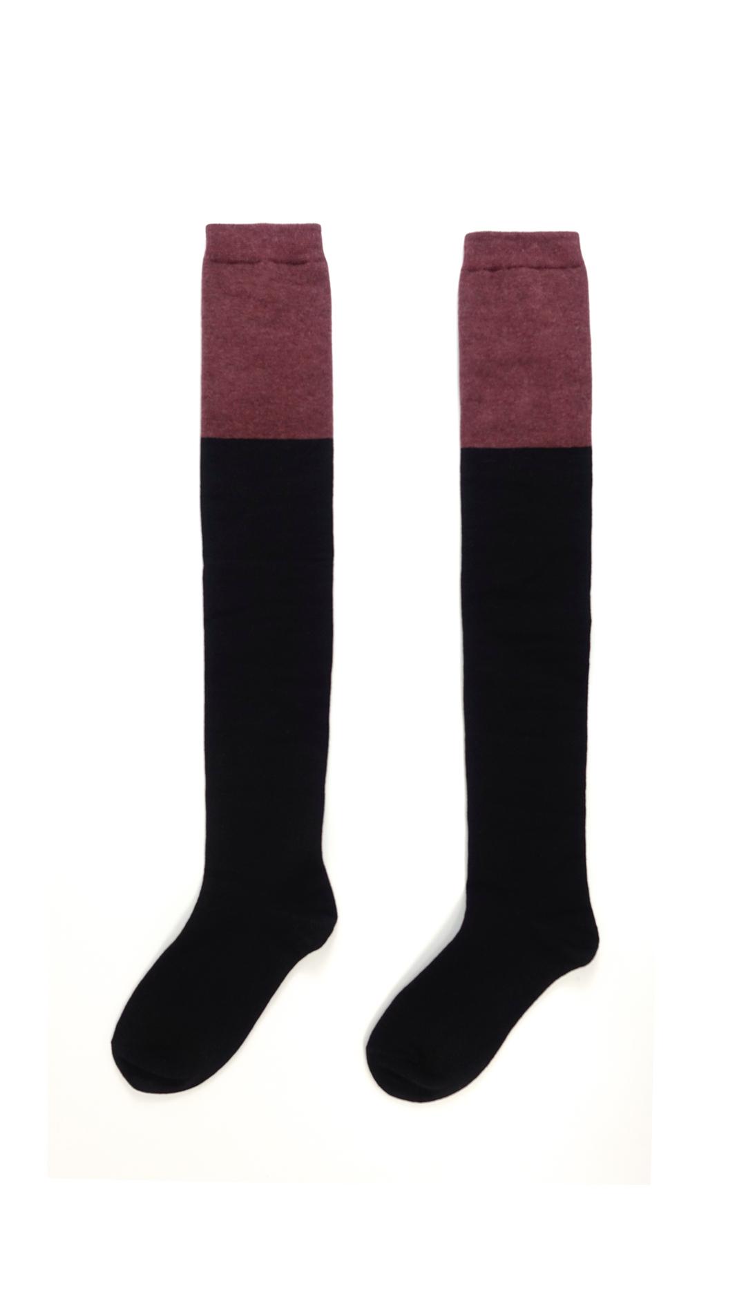 two tone over knee socks