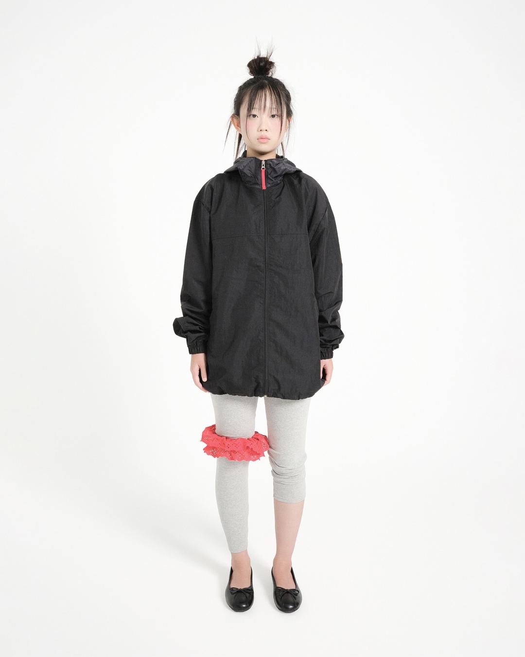hooded mix wind jacket (black)