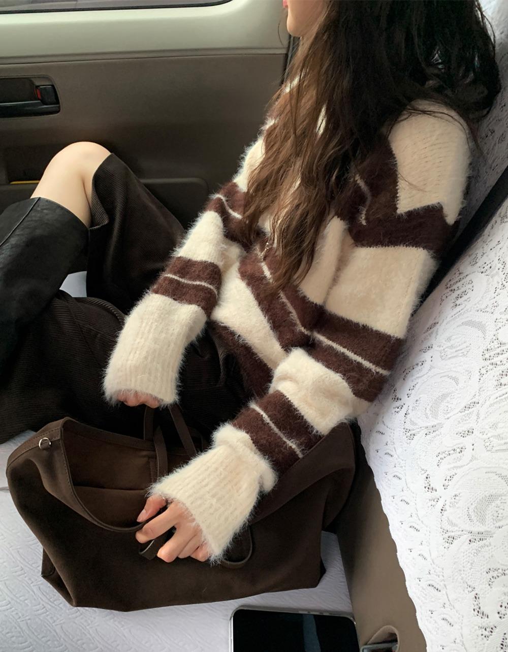 헤어 스트라이프 knit