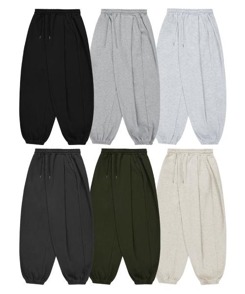 [2PACK] 사이드 투턱 와이드 조거핏 트레이닝 스웨트 팬츠 - 6Color