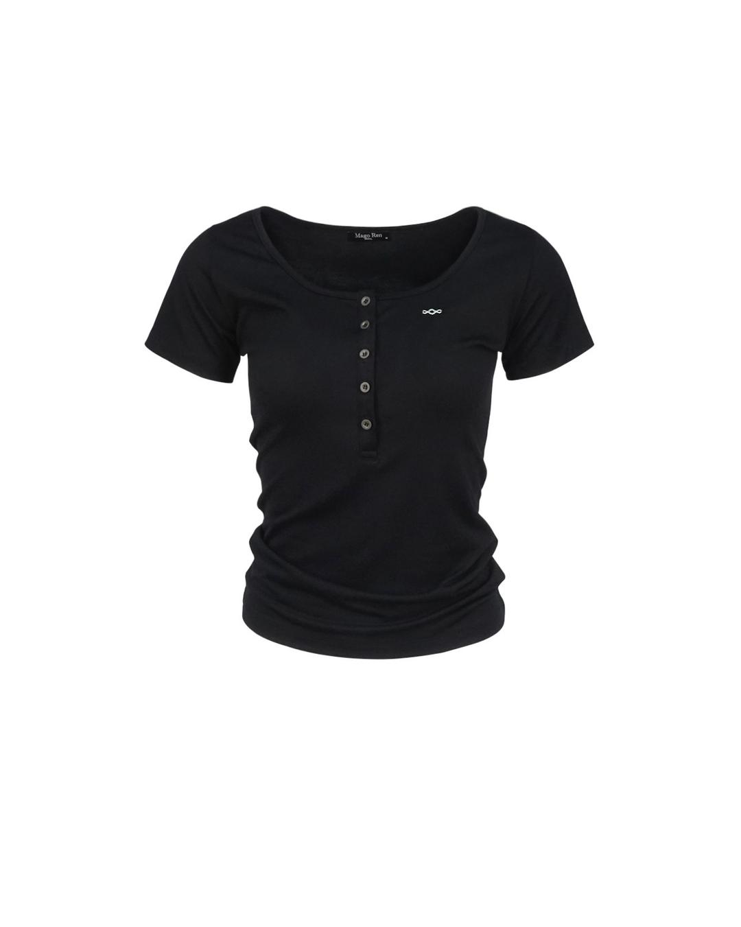 Metal Triclipse Henley Neck T-shirt Black