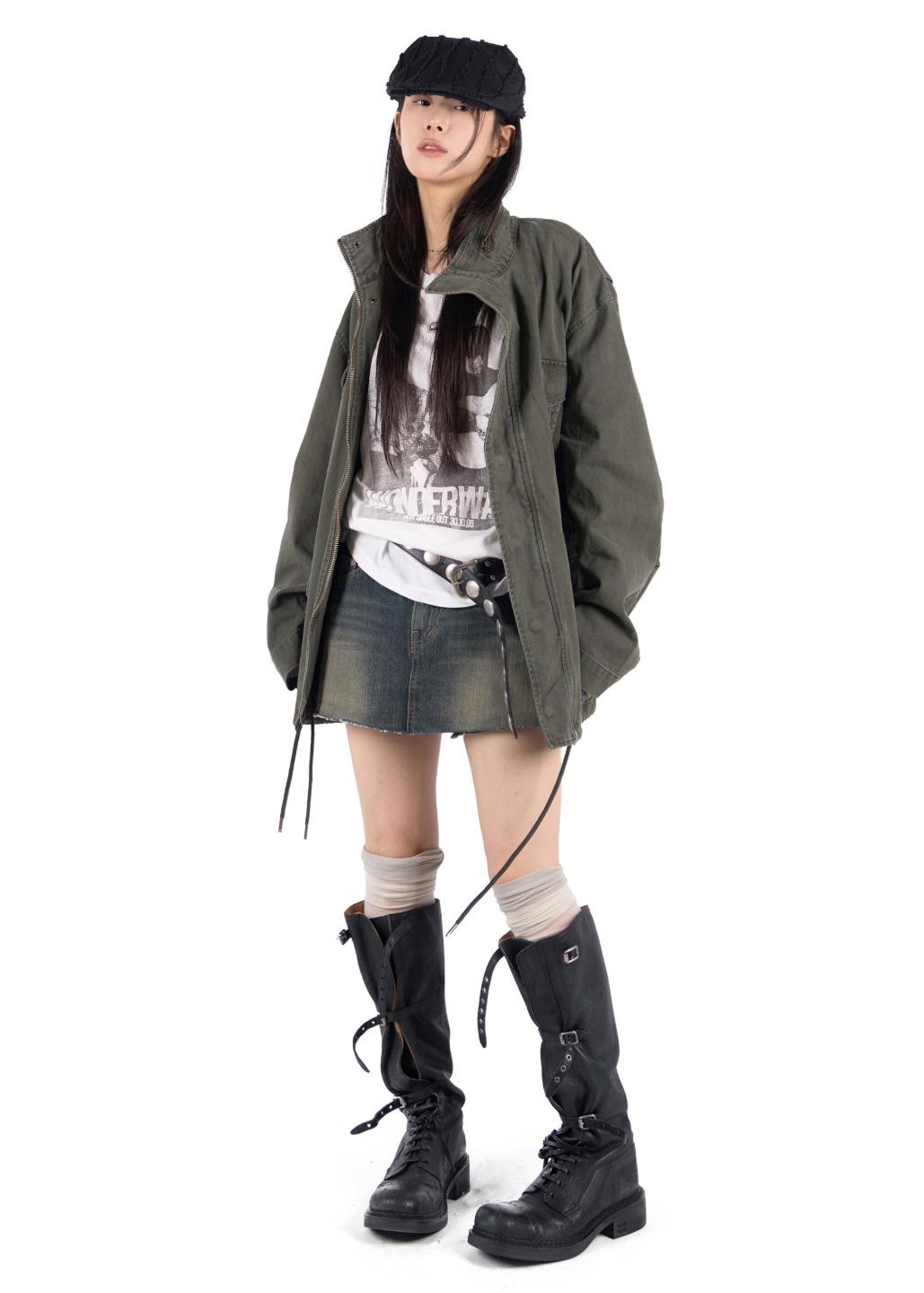 릿킴 NEWTRO DENIM MINI PANTS SKIRT